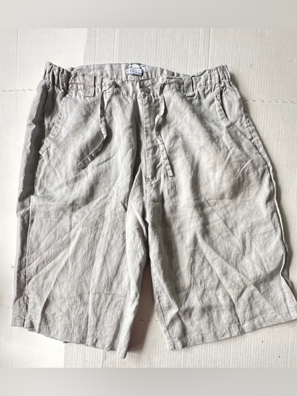 Men's Lightweight Linen Drawstring Shorts - Light Gray XL